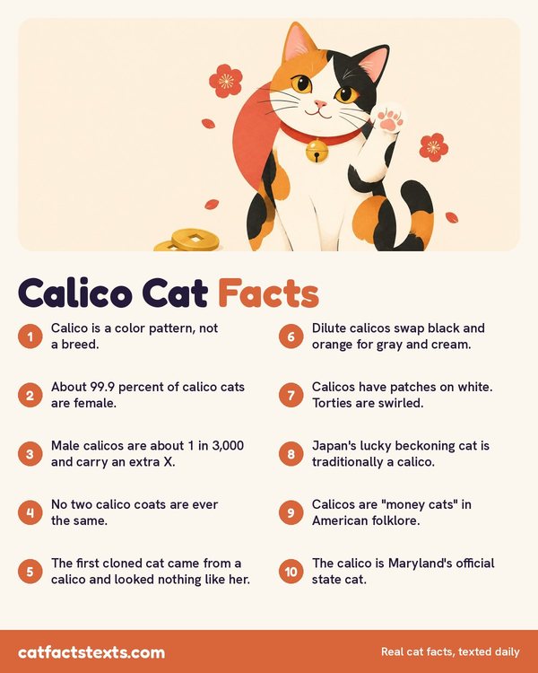 Infographic: 10 calico cat facts, including why about 99.9 percent of calico cats are female